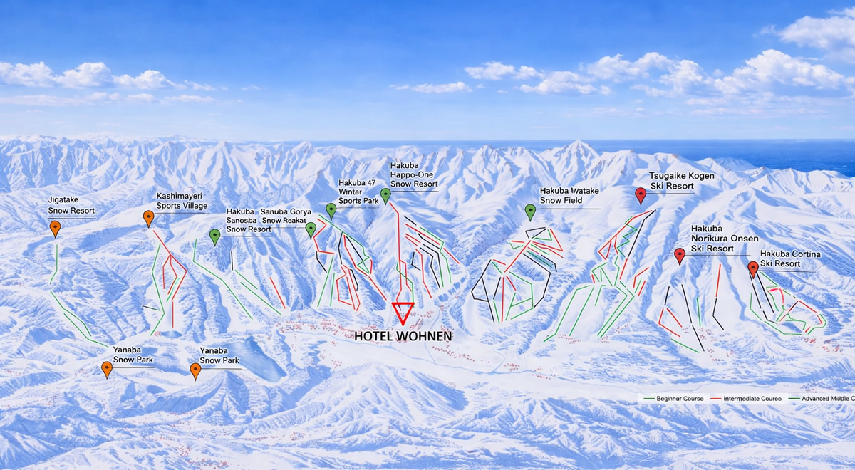 白馬バレーのマップ